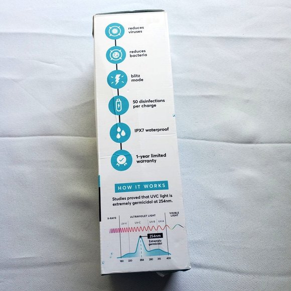 UVBrite Self Cleaning Water Bottle 18 oz NEW - Picture 6 of 6